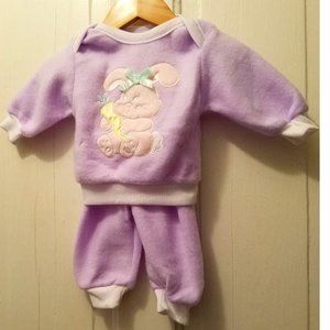 NEW Childwise Plush Purple Two Piece Top & Pants (Size: 3 to 6 Mths) CUTE!